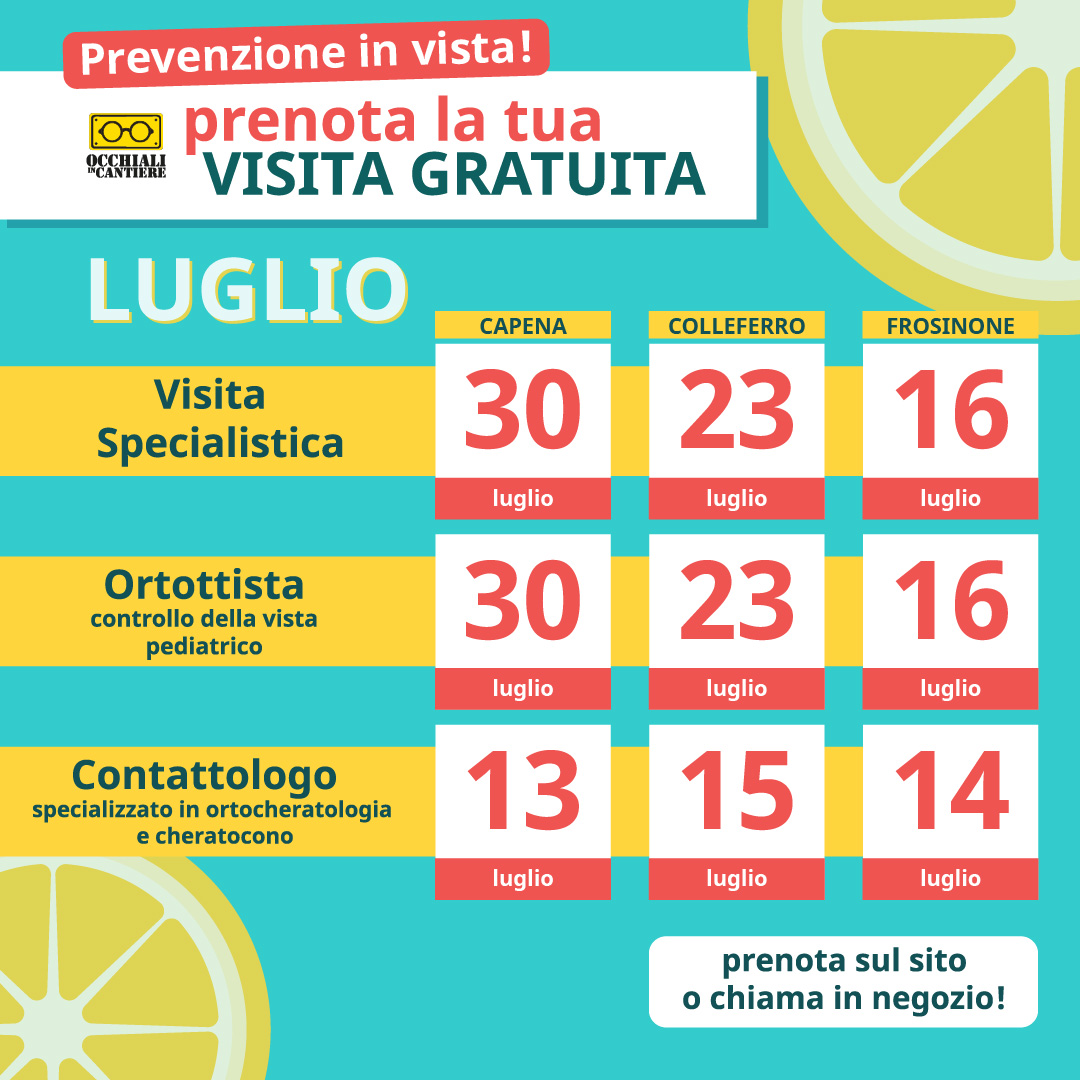 Locandina con date appuntamenti